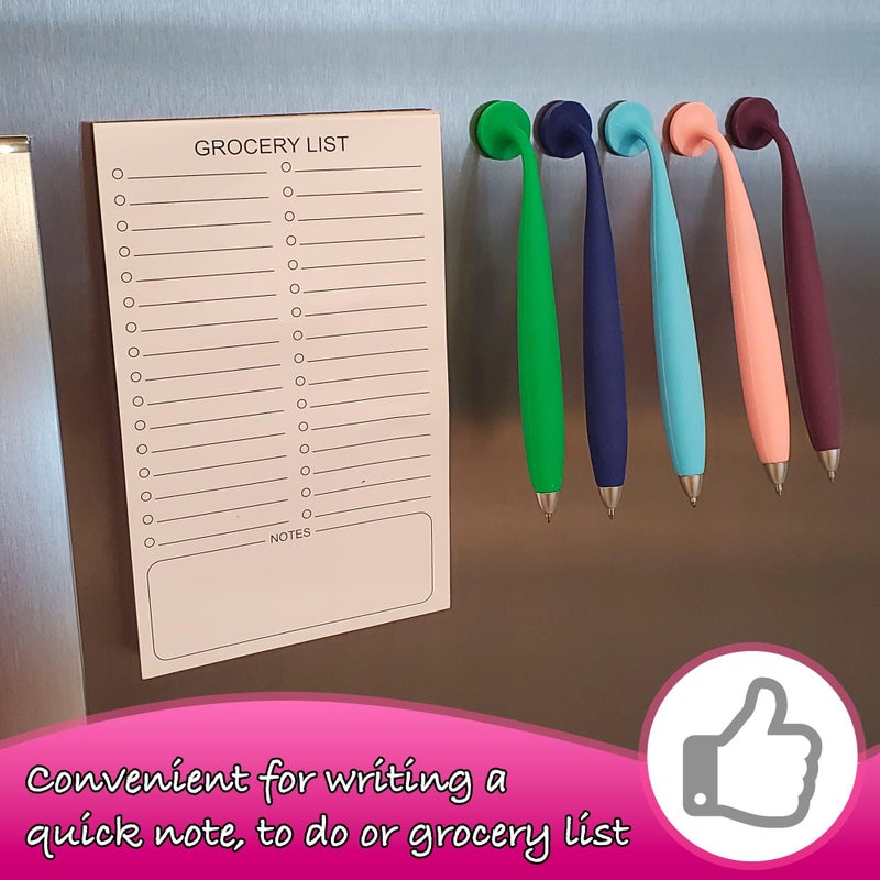 Wellspring Wiggle Writing Pens - Magnetic Pen with Built-in Magnet for Fridge Notes & Lists - Refillable Pens for Home & Office - Jade - Image 4